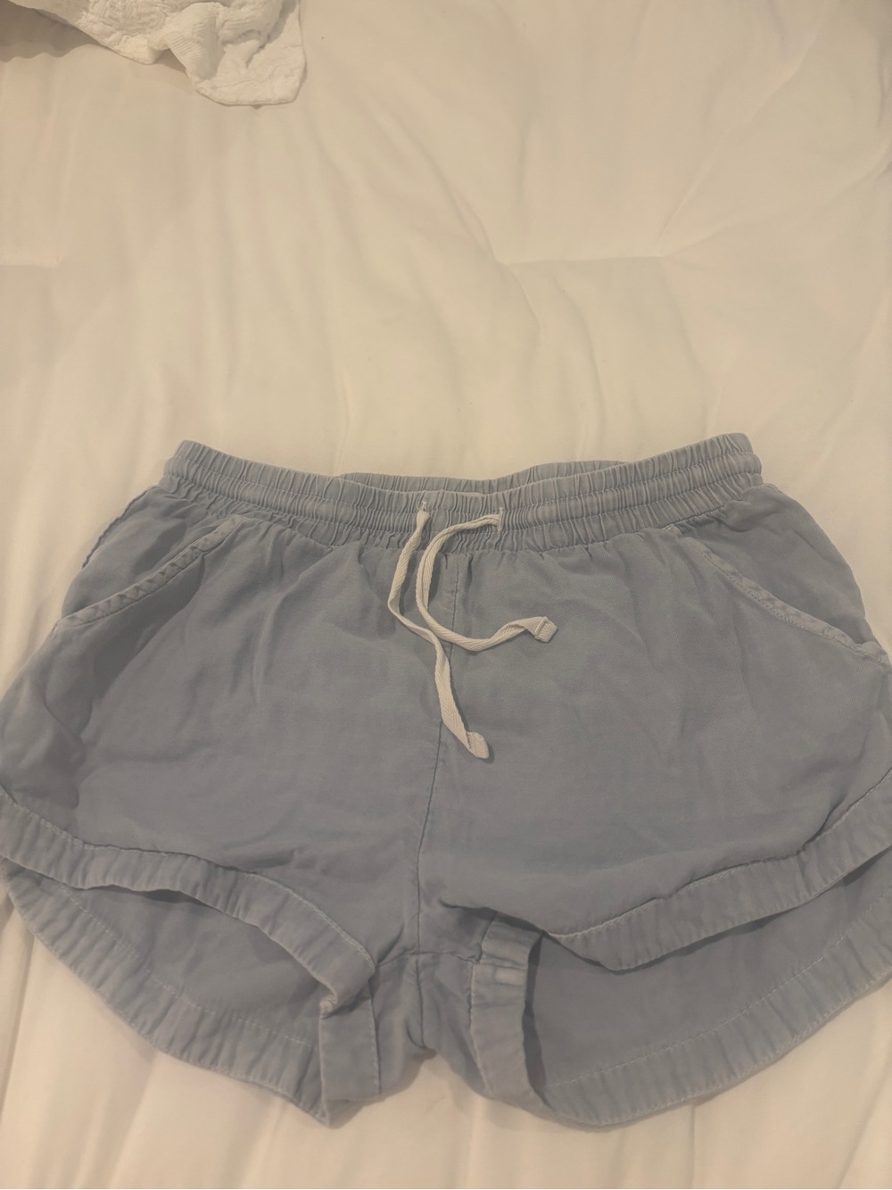 Roxy Light Blue Drawstring Athletic Shorts